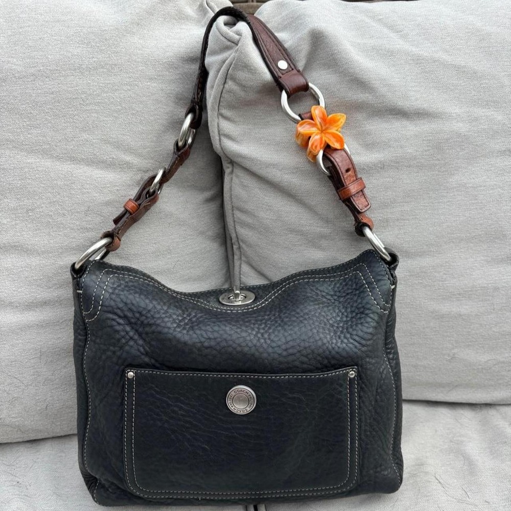 100% authentic Coach heavy-duty black leather Chelsea hobo bag